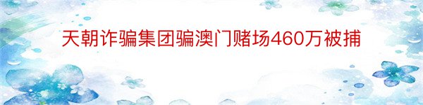 天朝诈骗集团骗澳门赌场460万被捕