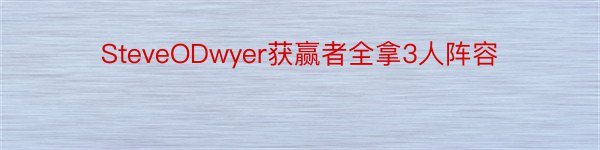 SteveODwyer获赢者全拿3人阵容