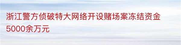 浙江警方侦破特大网络开设赌场案冻结资金5000余万元