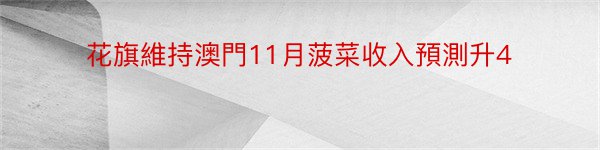 花旗維持澳門11月菠菜收入預測升4