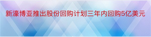 新濠博亚推出股份回购计划三年内回购5亿美元