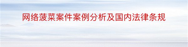 网络菠菜案件案例分析及国内法律条规