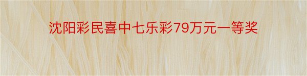 沈阳彩民喜中七乐彩79万元一等奖