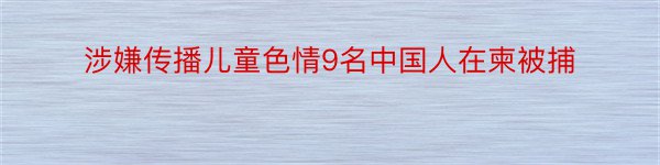 涉嫌传播儿童色情9名中国人在柬被捕