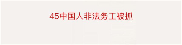 45中国人非法务工被抓