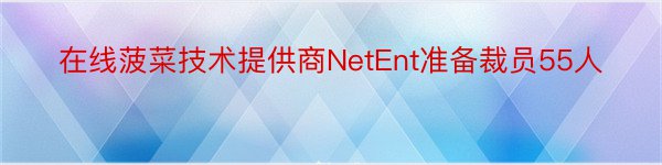 在线菠菜技术提供商NetEnt准备裁员55人