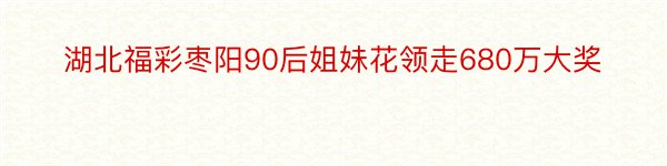 湖北福彩枣阳90后姐妹花领走680万大奖