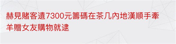 赫見賭客遺7300元籌碼在茶几內地漢順手牽羊贈女友購物就逮