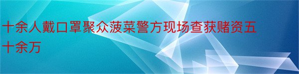 十余人戴口罩聚众菠菜警方现场查获赌资五十余万