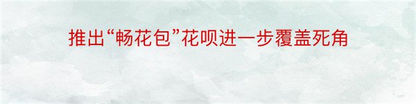 推出“畅花包”花呗进一步覆盖死角